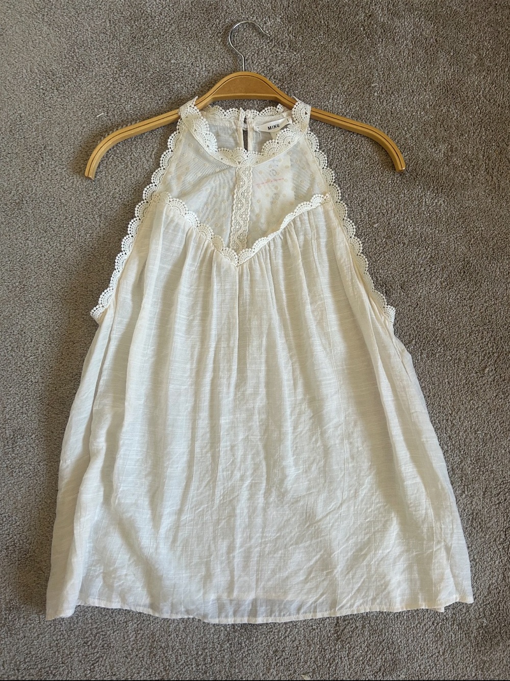MINE / Winning Over My Heart Cream Sleeveless Blouse